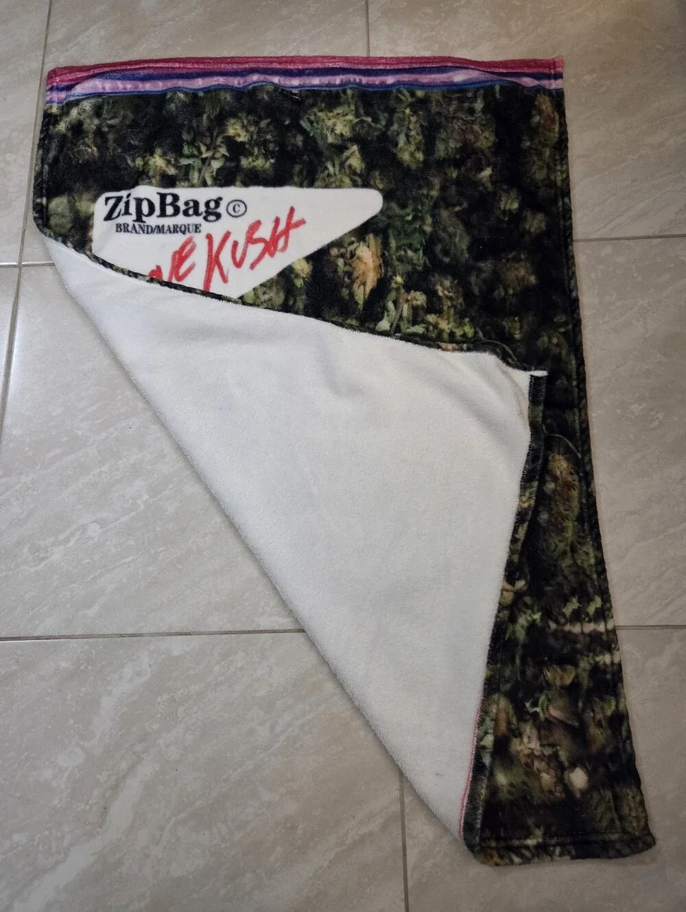 Cannabis Bag Novelty Throw Blanket & 18x18 Pillow Cover Set, EUC